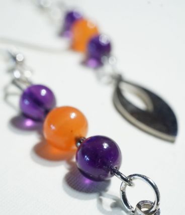 Boucle d'oreille Perle Améthyste/Aventurine