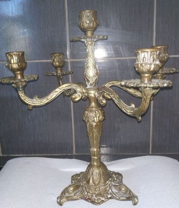 Candélabre en bronze doré style Louis 15 