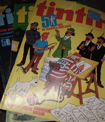 54 numéros de Tintin  dont de 7 à 77ans Hergé 