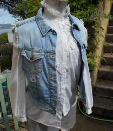 GILET JEAN SCHOOL RAG STYLE LEVIS VINTAGE 70 BLEU T 34-36 