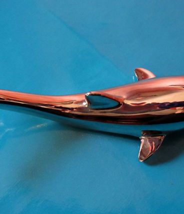Décapsuleur - ouvre bouteille dauphin en métal argenté