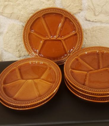 6 assiettes à fondue GIEN