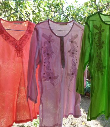 Tunique chemise Tunisienne  voile de coton  vintage  neuf 