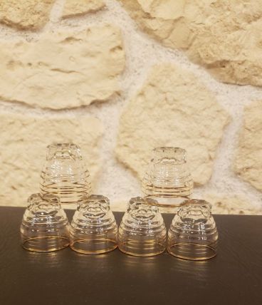 Lot de 6 verres à liqueur pied étoile