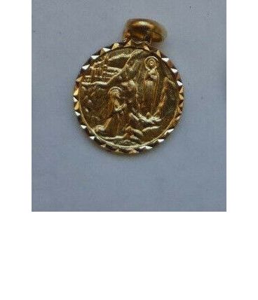 1 Médaille dorée : lourdes au dos basilique petite médaille 