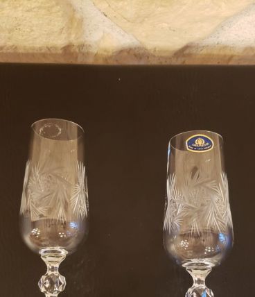 2 flûtes à champagne Karas Crystal