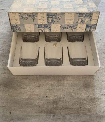 Set vintage de 6 verres Cristal Du Barrois Fains 1864