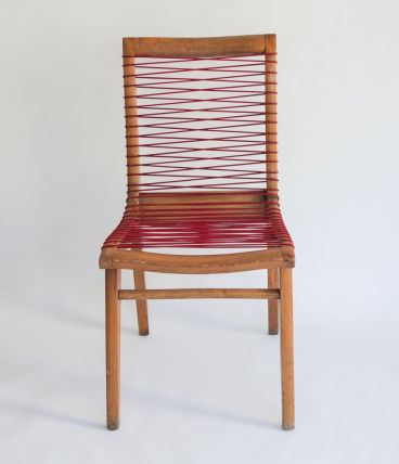 Chaise assise « scoubidou » Louis Sognot années 50