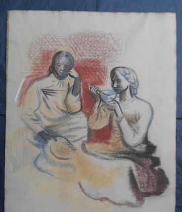 Louis R DELEAGE Affichiste étude pour une affiche Art Deco P