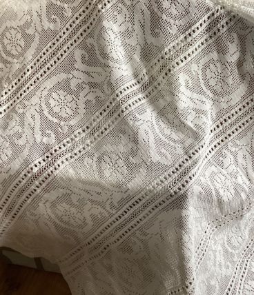  Dessus de lit vintage coton blanc 