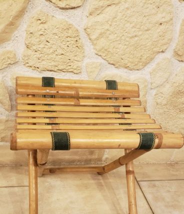 Tabouret de pêche pliant en bambou