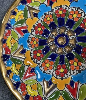 Assiette Cercolon Séville émail or 24 k