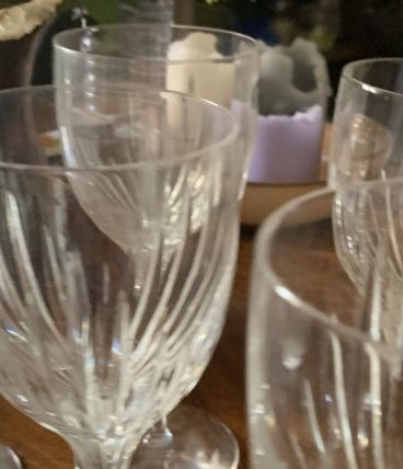 6 verres à vin en cristal 
