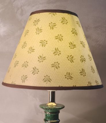  tres jolie lampe  en ceramique marbré vert et vernisée 1970