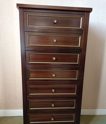 Semainier de style XVI en bois acajou vernis