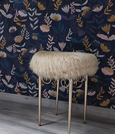 Tabouret  moumoute vintage