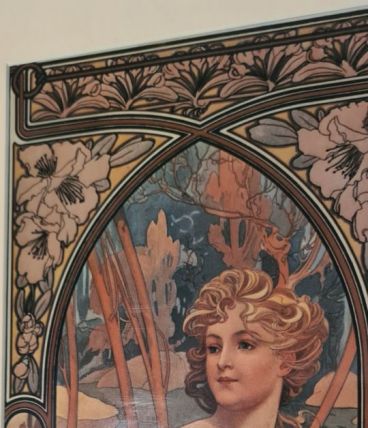  cadre 2 art nouveau mucha ,  litho , gravure  par pro