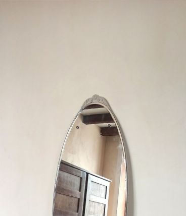 Grand miroir ovale vintage français