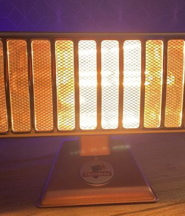 Lampe indus, un ancien radiateur Thermor reconverti en lampe
