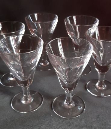 Ensemble de 6 Anciens verres à Absinthe Bistrot XIXème