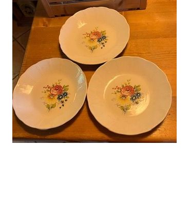 3 Jolies assiettes bouquets fleurs Vintage