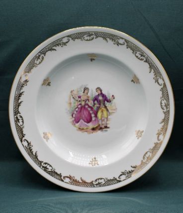 Assiette Vintage en porcelaine de Limoges - Motif style Frag