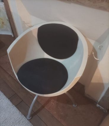 2 Fauteuils siège IKEA GUBBO vintage noir et blanc