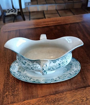Saucière porcelaine Bertrand bordeaux 