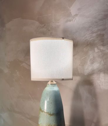  1970 tres belle lampe en ceramique vert turquoise vernissé 