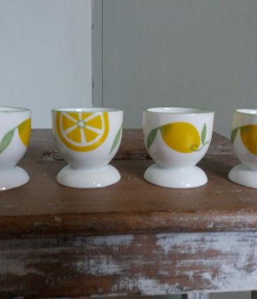 4 coquetiers motifs citron