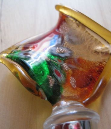 Vintage Italien Verre De Murano flacon décanteur bouchon 
