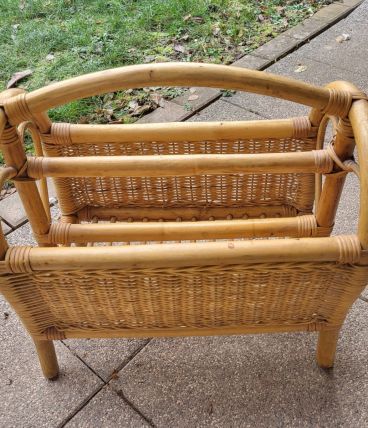 Porte revue bambou et osier