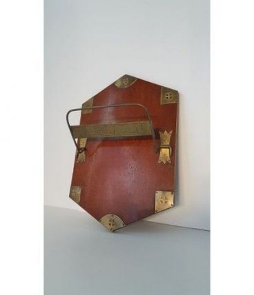 Art Déco - Porte-journaux mural (modèle rare) - Bois, cuivre