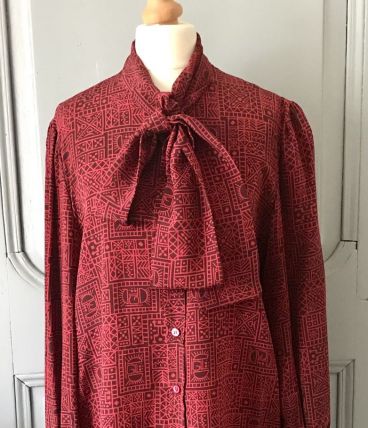 Chemisier Guy Laroche vintage années 70 soie