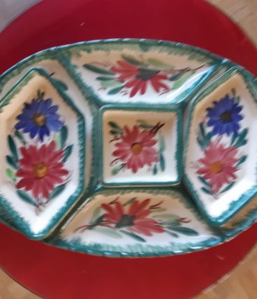 plateau à compartiments en faience