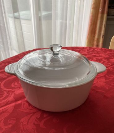 Cocotte ancienne Corning de France blanche 