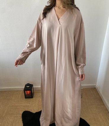 Robe longue en satin de soie