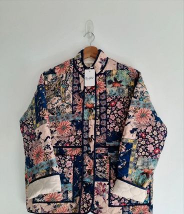 Veste patchwork matelassée fleurie L