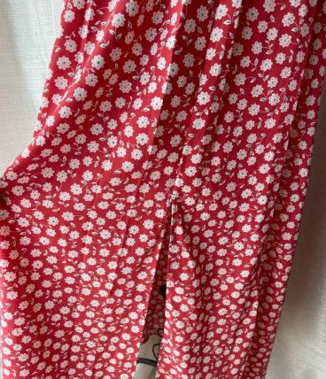 Robe maxi fluide avec ceinture et fente