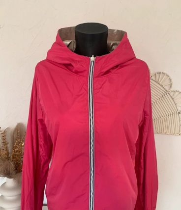 Imperméable rose fushia réversible long taille L