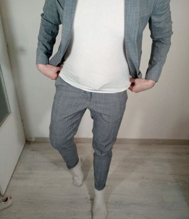 Superbe costume homme zara gris taille 48 veste 38 pantalon