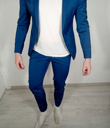 Magnifique costume homme zara bleu taille 46 veste 38 pantal