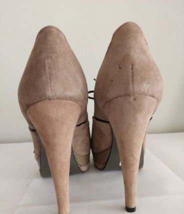 13C* Baldinini - sexy shoes taupe top cuir/daim (40)