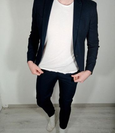 Superbe costume homme zara marine taille 46 veste 36 pantalo