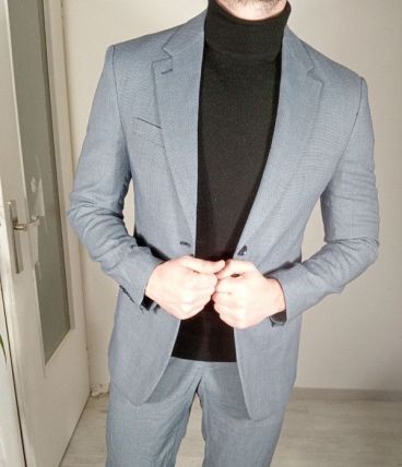 Magnifique costume homme gris/bleu zara taille 48 veste 40 p