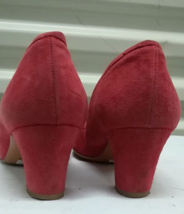 370A* Sens unique - superbes escarpins framboise cuir (37,5)
