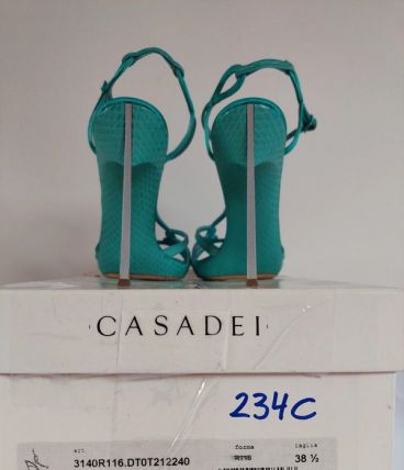 234C* Casadei Blade - sexy sandales turquoise full cuir (38,