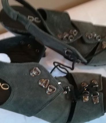 892A* ALDO sexy sandales kaki cuir high heels (41)