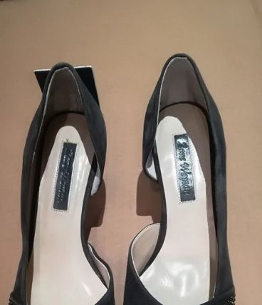 933* ZARA - jolis escarpins gris strass (36)
