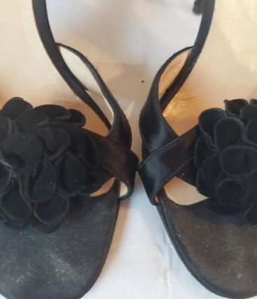 755B* Casadei - sexy sandales de luxe noires full cuir (39)